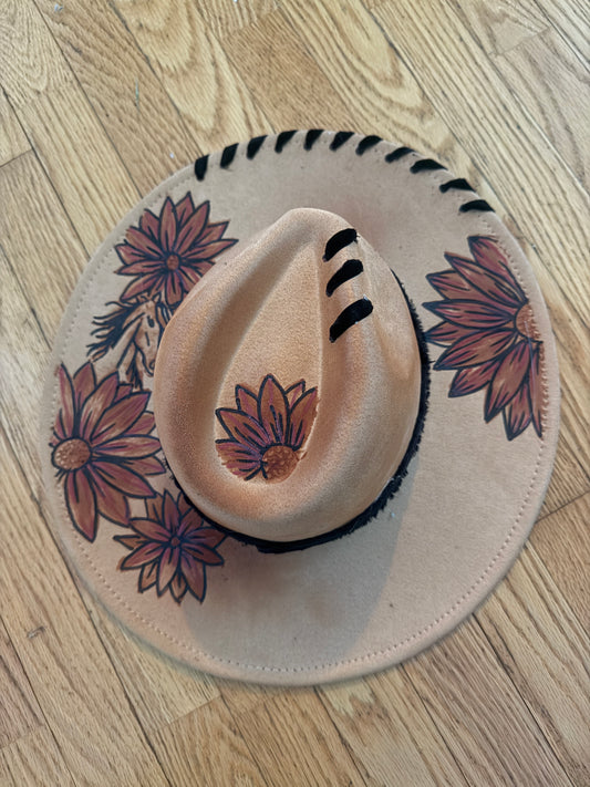 Floral with horse and stitching