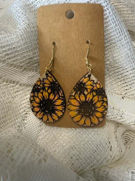 Sunflower (teardrop shape and painted)