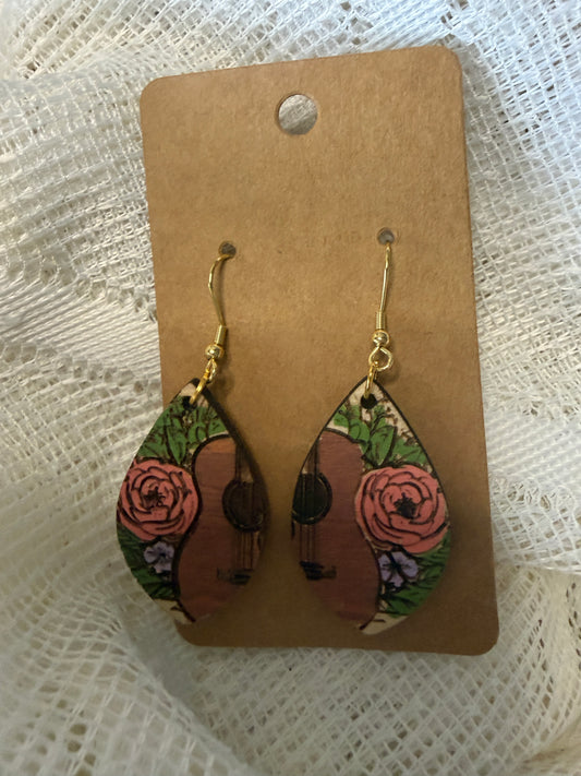 Guitar with floral design (painted)