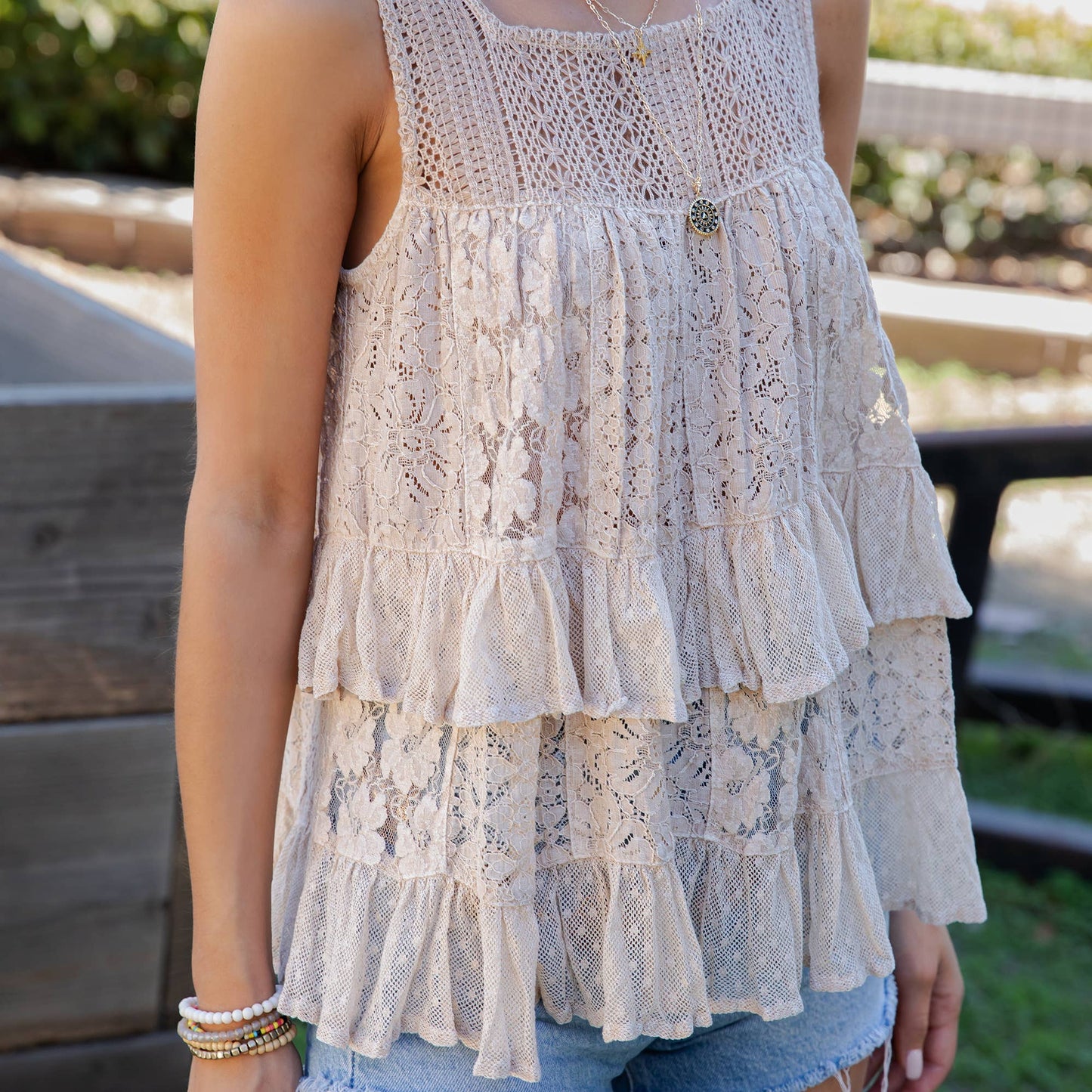 Desert Dream Moonlight Tiered Lace Ruffle Ranch Top — image 15