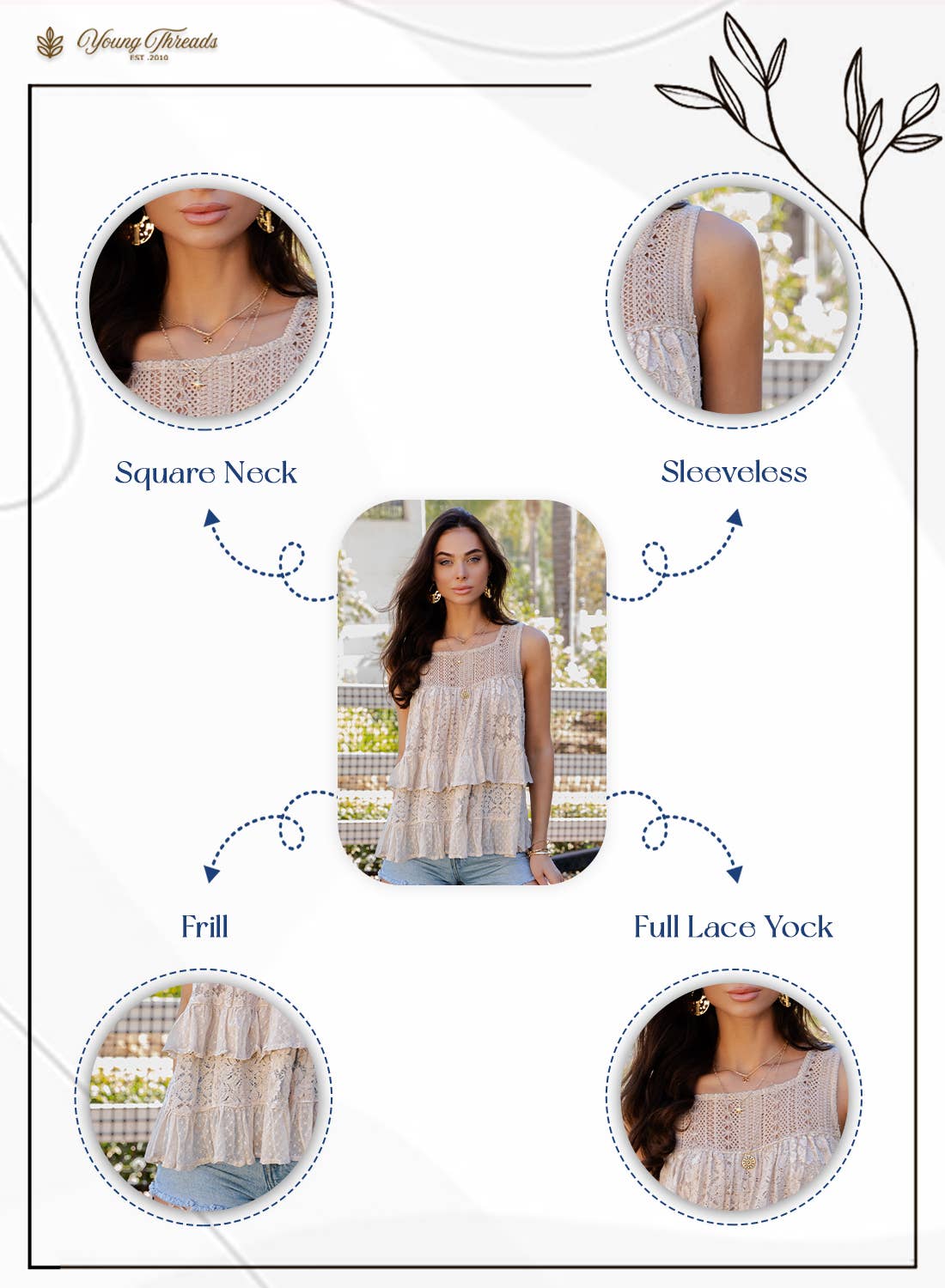 Desert Dream Moonlight Tiered Lace Ruffle Ranch Top — image 9